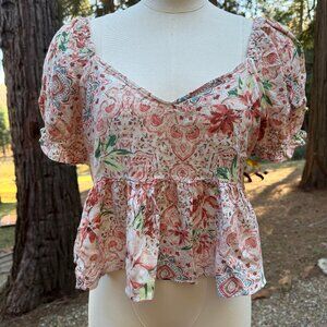 O'Neill Cropped Puff Sleeve Top